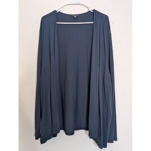 J Jill Sweater Womens 4X Blue Wearever Collection Open Front Cardigan‎ Stretch
